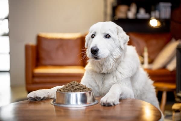 hungry dog waiting for the food 1 min